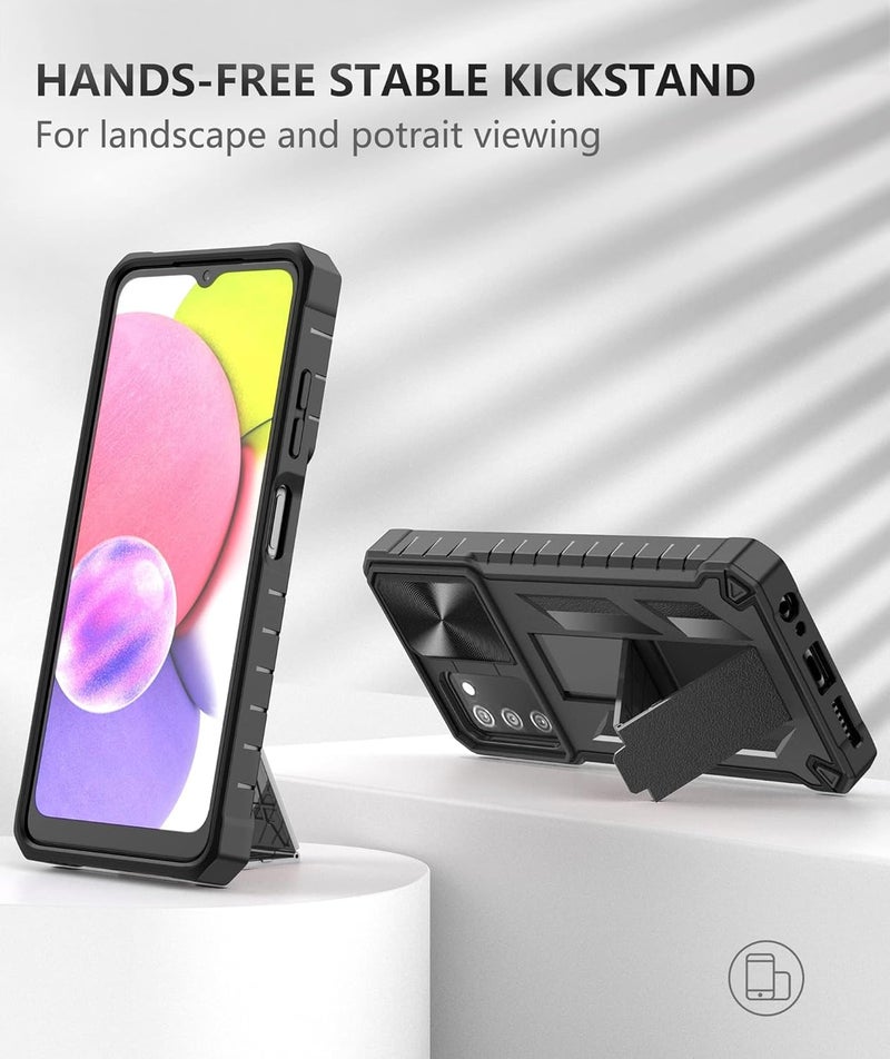SOiOS for Samsung Galaxy A03s Protective Case: Military Grade Drop Proof Full Protection Mobile Phone Cover with Kickstand | Rugged Shockproof TPU Matte Textured Tough Bumper Shell - Image 3